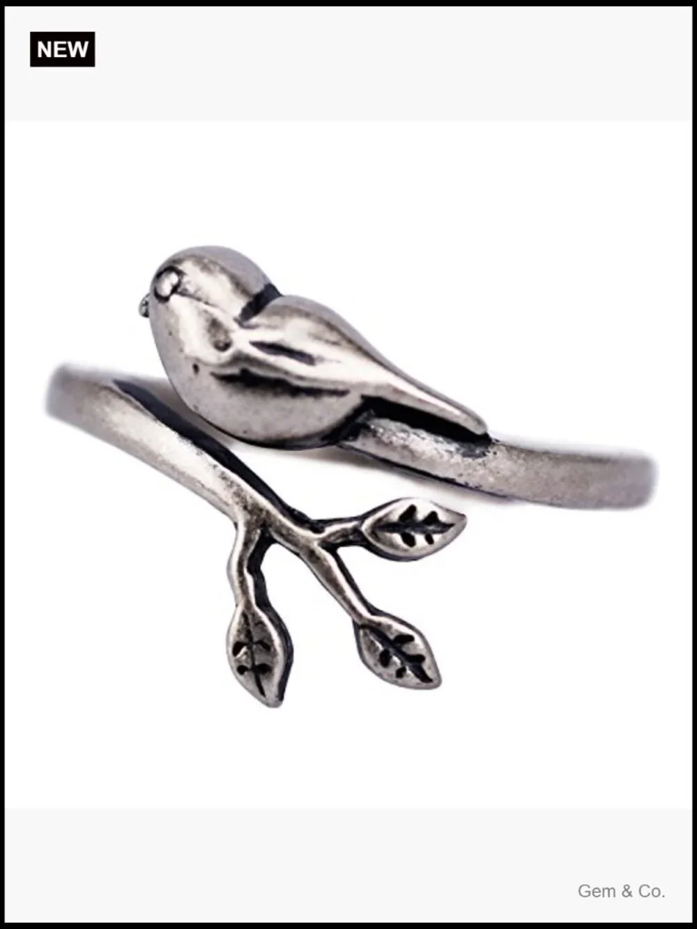 Sterling Silver Bird Ring Adjustable Handmade Nature Jewelry Women Artisan Ring